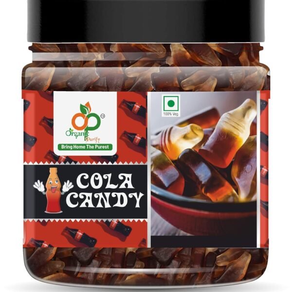 Organic Purify Cola Flavored Bottle Candy 400 GM | Hard Candy | Jar Pack | Sweet & Refreshing Cola Taste