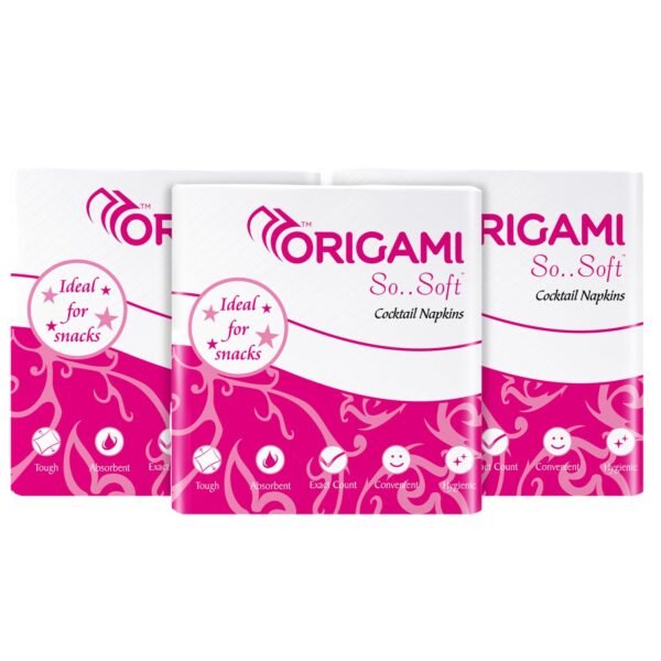 Origami So Soft Plain Napkins | CT | 1 Ply | Pack of 3 | 100 Pulls Each