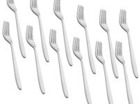 Parage 12 Pieces Stainless Steel Dinner Forks Set for Home and Kitchen, 16 cm Long, Fruit Fork for Dining Table, Shiny and Sturdy Handle Fork, Silver (Sigma Design)