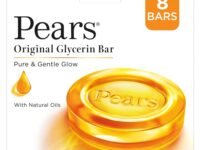 Pears Original Glycerin Soap Bar - Pure & Gentle Glow | With 98% Pure Glycerin | For Hydration & Glow | With Plant Based Cleanser for Skin & Body | Paraben-free | 125gms x 8