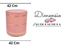 Pouffes Sitting Stool for Living Room, Mudda Puffy Wooden Ottoman Stools, Pouffe Footstool, Pouf for Office Home Decoration & Dressing Table, 16X18 Inch (Gajri New), Pink