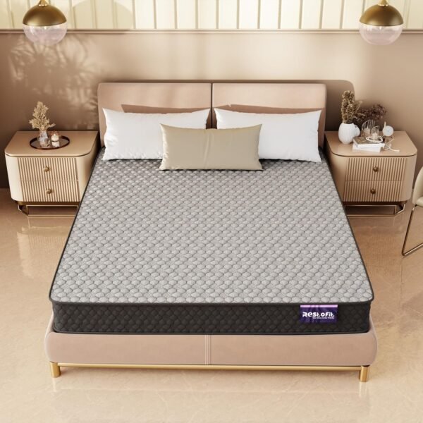 RESTOFIT Orthopedic Dual Comfort Single Size Mattress 72x42x4 Inches | Medium Firm 4-Inch HR Foam Mattress for Back Support | Premium Cotton | 7-Year Warranty | Vacuum Packed Roll | Sleep well Comfort