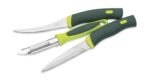 RITU Stainless Steel Kitchen Knife and Peeler Set of 3 Combo | for Daily Use | Sharp Blades Multipurpose Peeling Cutting Tool | Rust -Resistant Durable Blades | Green Ergonomic Handle