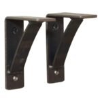 RRD Heavy Duty Steel Mantel Brackets (2 Pack) - Countertop Support for Fireplace - Hand Welded Rustic Farmhouse Decor (4"x5"x1.5", Natural Steel)