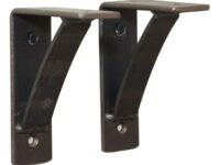 RRD Heavy Duty Steel Mantel Brackets (2 Pack) - Countertop Support for Fireplace - Hand Welded Rustic Farmhouse Decor (4"x5"x1.5", Natural Steel)