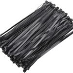 SCHOFIC Cable Zip Ties Heavy Duty 200 MM [Size 8 INCH], Ultra Strong Plastic [Polyamide] Wire Ties with 120 Pounds Tensile Strength, Nylon Tie Wraps with 7.2 MM Width (BLACK, 100)