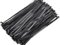 SCHOFIC Cable Zip Ties Heavy Duty 200 MM [Size 8 INCH], Ultra Strong Plastic [Polyamide] Wire Ties with 120 Pounds Tensile Strength, Nylon Tie Wraps with 7.2 MM Width (BLACK, 100)
