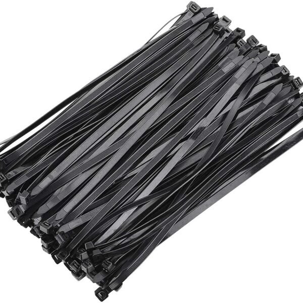 SCHOFIC Cable Zip Ties Heavy Duty 200 MM [Size 8 INCH], Ultra Strong Plastic [Polyamide] Wire Ties with 120 Pounds Tensile Strength, Nylon Tie Wraps with 7.2 MM Width (BLACK, 100)