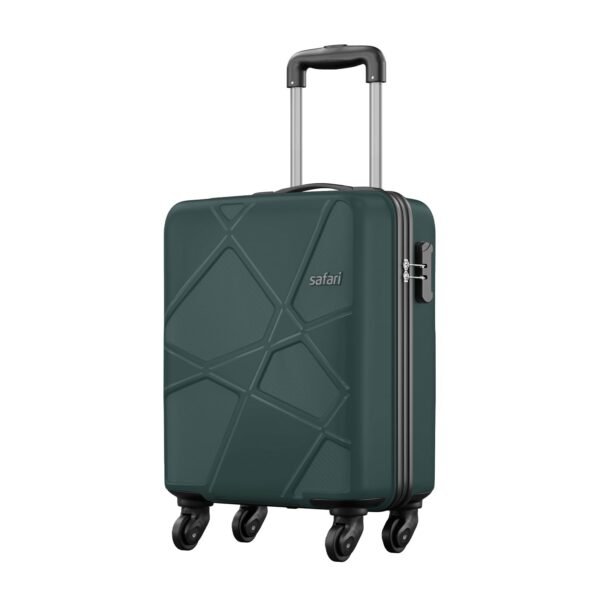 Safari Cabin Pentagon 55cm Small Trolley Bag Hard Case Polypropylene 4 Wheels 360 Degree Wheeling System Luggage, Travel Bag, Suitcase for Travel, Trolley Bags for Travel, Dusk Green