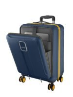 Safari Cabin Trolley Bag with Laptop Compartment, Hardside Polycarbonate Small (55cm) Suitcase | 360° 8 Wheel Spinner Travel Luggage| Recessed Combination Lock|Thorium Neo| Graphite Blue