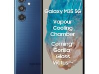 Samsung Galaxy M35 5G (Moonlight Blue,6GB RAM,128GB Storage)| Corning Gorilla Glass Victus+| AnTuTu Score 595K+| Vapour Cooling Chamber| 6000mAh Battery| 120Hz Super AMOLED Display| AI|Without Charger