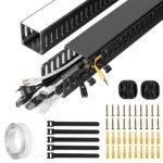 Serplex® 2Pcs 15.7 Inch Cable Raceway PVC Wire Concealer Kit for Office