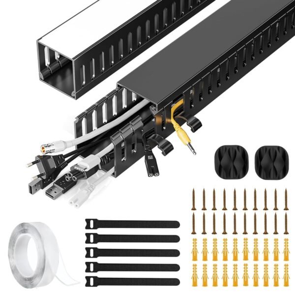 Serplex® 2Pcs 15.7 Inch Cable Raceway PVC Wire Concealer Kit for Office