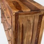 Sheesham Wood Chest of 8 Drawers for Storage | Wooden Sideboard Cabinet for Living Room, Bedroom (Natural Finish)