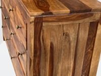 Sheesham Wood Chest of 8 Drawers for Storage | Wooden Sideboard Cabinet for Living Room, Bedroom (Natural Finish)