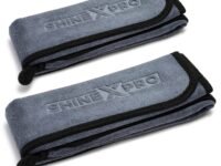 ShineXPro Microfiber Car Cleaning Cloth - OG Soft 500 GSM Extra Large (35x75 CM) Microfiber Cloth for Car and Bike - Suede Edging for Scratchless Drying and Detailing (Pack of 2, Grey)