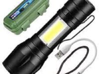 ShopNSave Small Sun Meter Zoomable Waterproof Torchlight LED Metal Body Flashlight Torch with Box (Pack of one)