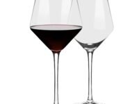 Sipologie Beaujolais Wine Glass Set of 2- Hand Blown Lead-Free Crystal Glass, Ultra Thin Rim, Long Stem | Perfect for Red Wine - Modern Design 480 ml Red Wine Glasses Set of 2