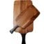 Solid Acacia Wood Primum Cutting/Chopping Board & Serving Platter with Black Design Handle (Set of Two Medium/Large with Design Handle)