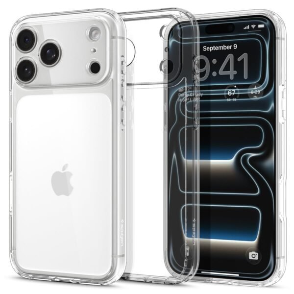 Spigen Ultra Hybrid Back Cover Case Compatible with iPhone 17 Pro (TPU + Poly Carbonate | Crystal Clear)