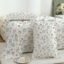 Story@Home 190 TC Cotton Double Bedsheet Set with 2 Pillow Covers | Soft Breathable Fabric | 250 x 225 cm Double Bed Sheet | Off White & Brown Floral Printed Bedding for Bedroom