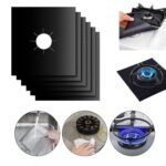 Stove Top Burner Covers 4Pcs, Reusable Gas Hob Range for Burner Protector Liner Cover Clean Mat, Cooker Double Thickness Stove Cover for Fast Kitchen