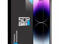 SupCares Tempered Glass for iPhone 14 Pro Max (6.7 Inch) With Installation Kit | 9H Edge to Edge Screen Protector | Black