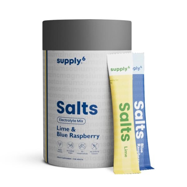 Supply6 Salts | Electrolyte Mix | Zero Added Sugar | Sodium, Potassium, Magnesium, Zinc & Fiber | Keto Friendly, Vegan Friendly, No Preservatives (54 Servings, Mix Variety Pack)