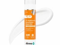 The Derma Co 1% Hyaluronic Sunscreen Aqua Gel SPF 50 PA++++ | Hydrating, Lightweight & Non-Greasy | No White Cast | Broad Spectrum & Blue Light Protection | Clinically Tested - (In-Vivo) | PPD-39 | 50 g