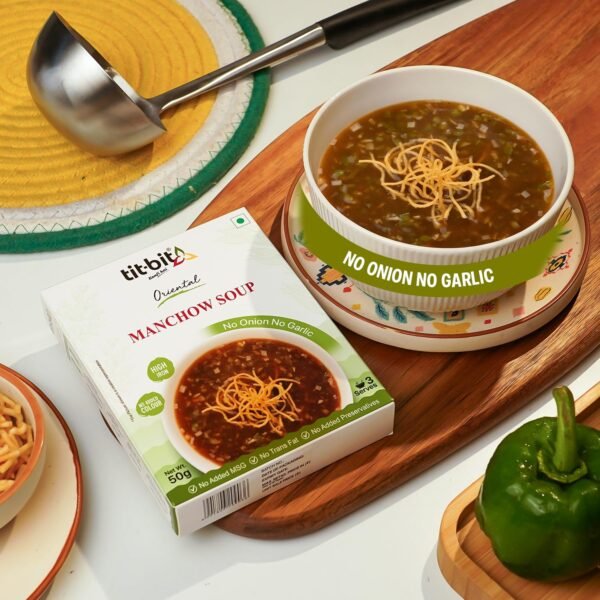 Tit-Bit Veg Manchow Soup Pack of 5 (250g), Hot and Spicy Chinese Soup, No Onion No Garlic Manchow Soup Packets for Easy Preparation