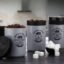 Tosaa Tea Sugar Coffee Container Set Of 3 | Kitchen Counter Top Airtight Storage Canister With Lids (Gray, 800ml, Plastic)