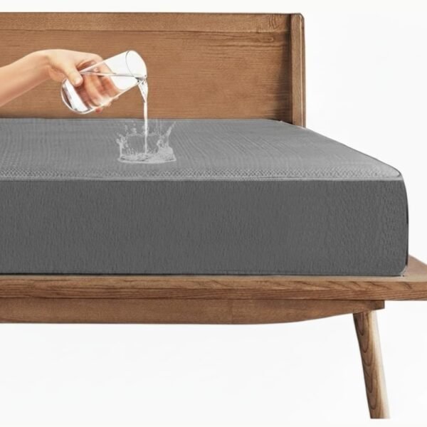 Trance 100% Waterproof Mattress Protector for Double Bed King Size 78x72 Inches | Elastic Fitted with 360° Lycra Stretch | Grey (78x72 Inches | Fits Upto 10 Inches Mattresses | King Size)