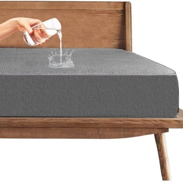 Trance Cotton Feel Terry Ultra Soft Waterproof Mattress Protector | Breathable - Hypoallergenic Mattresses Cover (75x60 inch | 6.25x5 feet, Grey - Pack of 1)