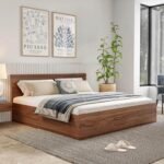 Wakefit Bed | 1 Yr Warranty | King Size Bed, Comes with Storage Box, Noise-Free, Density: 680–750 kg/m³, Termite & Borer Resistant, Fits Mattresses Up to 8 Inches (Taurus 78 x 72 - Columbian Walnut)