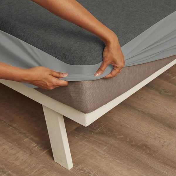 Wakefit Water Proof Terry Cotton Feel Mattress Protector | Alloy Grey | Machine Washable | Super Soft | Fits Mattress Upto 10 inches