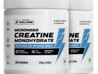 Wellcore Pure Micronised Creatine Powder (83 Servings, Unflavoured) For Enhanced Muscle Strength With Rapid Absorption | Creatine Monohydrate | Wellcore Creatine Flavoured - 250g (Pack Of 2)