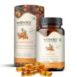 Wellwith (Ayuzera) Sea Buckthorn Berry Oil Vegan Omega 7 500mg, 30 Veg HPMC Capsules (Pack of 1), 15-Day Supply | Seabuckthorn Capsules rich In Omega 3, 6, 7 & 9 For Muscle, Bone, Heart & Skin
