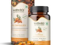 Wellwith (Ayuzera) Sea Buckthorn Berry Oil Vegan Omega 7 500mg, 30 Veg HPMC Capsules (Pack of 1), 15-Day Supply | Seabuckthorn Capsules rich In Omega 3, 6, 7 & 9 For Muscle, Bone, Heart & Skin