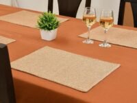 Yellow Weaves Jute Texture Table Mats/Placemat 6 Pieces (Beige, 32 X 47 CM)