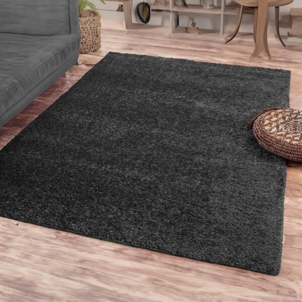 ishro home Premium Fuzzy Shag Carpet for Hall, Rugs for Living Room, Carpets for Living Room | Machine Washable – Soft, Stylish, and Built to Last | (3X5Fts, Grey)