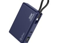 pTron Dynamo Sprint 20000mAh 35W Super Fast Charging, USB Type-C Input Power Bank Compatible with QC3.0/PD3.0, Built-in Charging Cable, 3 Charging Outputs, Type-C Input/Output Port (Indigo Blue)