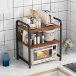 Amazon Brand - Umi 2 Tier Microwave Oven Stand with Oven Rack, Toaster & Grill Organizer