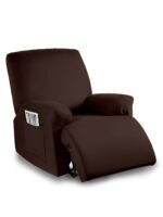 Amazon Brand - Umi Super Stretch Printed Recliner Cover Recliner Couch Covers Recliner Chair Cover Form Fitted Non Slip Reclining Slipcovers for Standard Large Recliner, Soft Thick, Mocha
