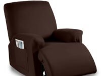 Amazon Brand - Umi Super Stretch Printed Recliner Cover Recliner Couch Covers Recliner Chair Cover Form Fitted Non Slip Reclining Slipcovers for Standard Large Recliner, Soft Thick, Mocha