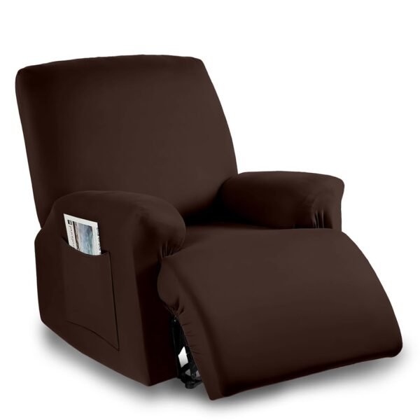 Amazon Brand - Umi Super Stretch Printed Recliner Cover Recliner Couch Covers Recliner Chair Cover Form Fitted Non Slip Reclining Slipcovers for Standard Large Recliner, Soft Thick, Mocha