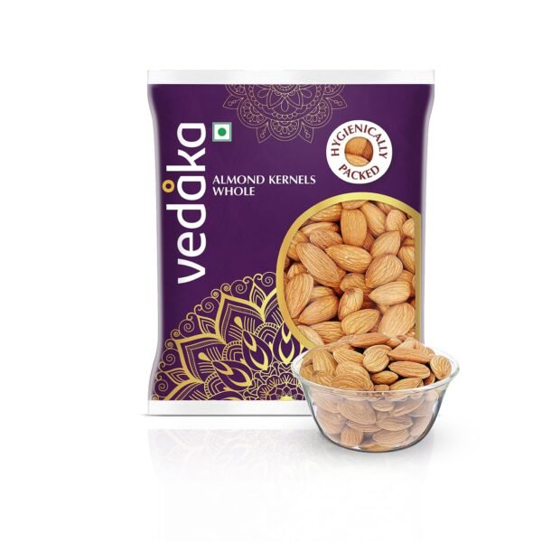 Amazon Brand - Vedaka Almonds | 200 g | California Almonds | 100% Natural Badam Giri | Rich In Protein & Dietary Fiber | Crunchy Texture & Delicious Nutty Flavour | No Added Preservatives