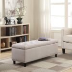 BLACK OAK Modern Home 1 Seater Luper Tufted Storage Ottoman Pouffes with Storage Black Color Leather Standard Size (Natural, 41 inches)