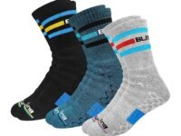 BLITZSOX Hi-Tech Performance Athletic Crew Length Socks (Tennis, Badminton, Running, Gym & Indoor Training), Pack of 3