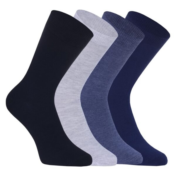Bamboo Calf Socks for Men | Formal Wear Full-Length Socks | Cushioned Base & Odour Control | 3X Softer Feel | Combed Cotton Blend | Free Size | Pack of 2, 3, 4 | Multicolor