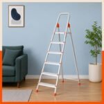Bathla Safex 6-Step Aluminium Ladder for Home | Anti-Slip Steps | Sure-Hinge Technology | Edge Guards | Foldable Design | 5 Year Warranty
